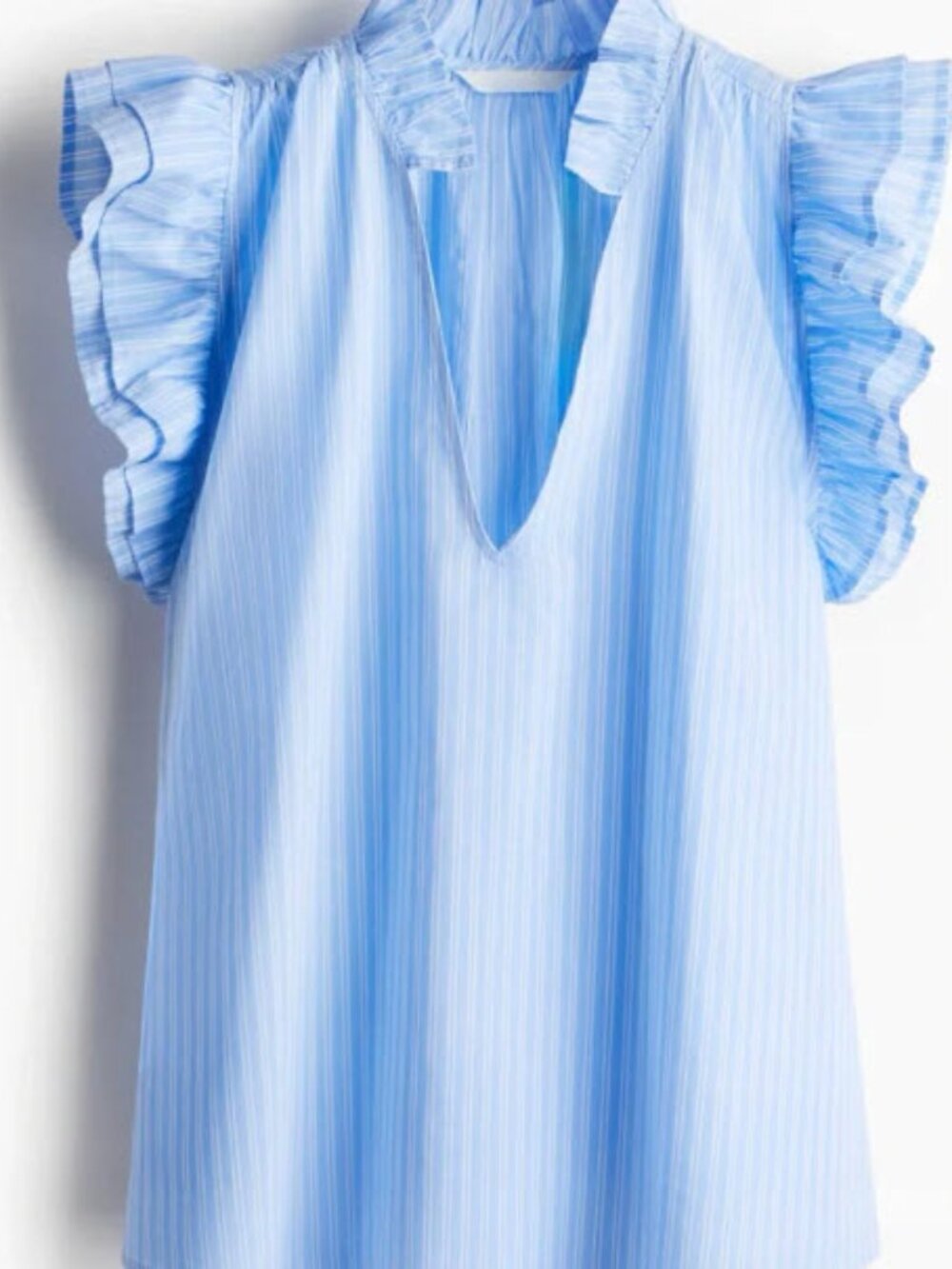 H&M Blue and White Pinstripe Blouse
